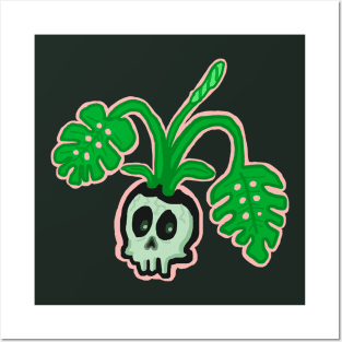 Skull Monstera Posters and Art